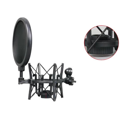 SH-100 POP Filtr + odpružený držák kondenzátorového mikrofonu, plastový