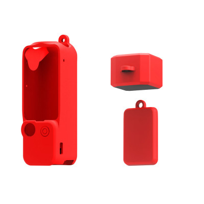Silikónové ochranné puzdro pre akčné kamery DJI Osmo Pocket 3, červené