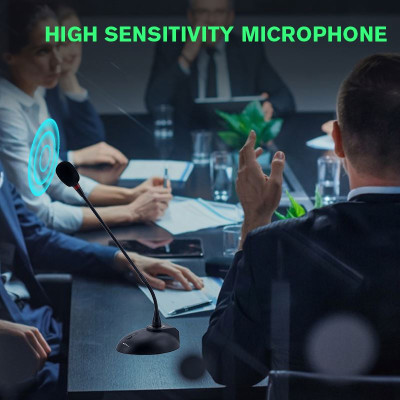 UF01-Konferenčný mikrofón ( typ s husím krkom ) Stolný drôtový kondenzátorový mikrofón s ovládaním hlasitosti