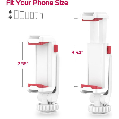 Ulanzi ST-06S Universální Držák smartphonu, Svorka, otočná 360°, bílí