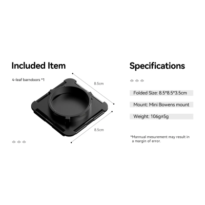 copy of Mini Barndoors | Kompatibilní s držákem Ulanzi Mini Bowens světla LT028 40W, LT023, LT005 60W video světlo (L059GBB1)