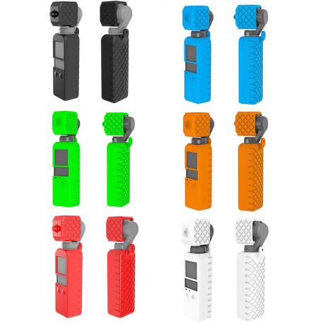 Nárazuvzdorný čierny silikónový ochranný kryt s krytom objektívu pre DJI osmo pocket 1, 2