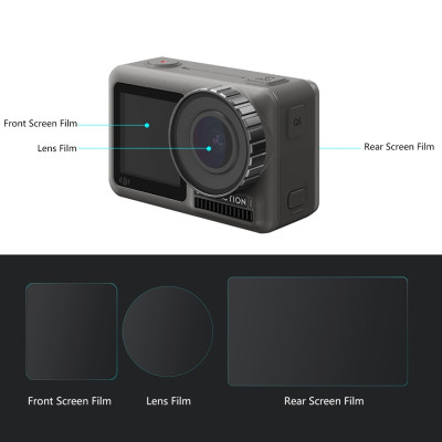 Průhledná ochranná fólie DJI Osmo Action, čočka, přední a zadní displej