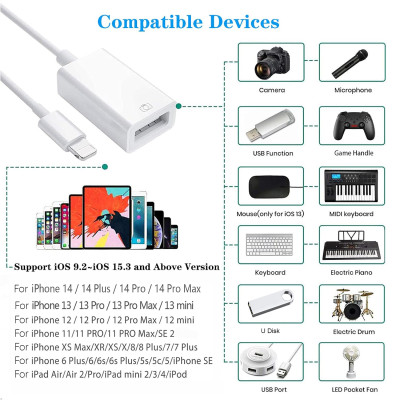 Adaptér USB pre iPhone, adaptér USB 3.0 na Lightning pre iPhone