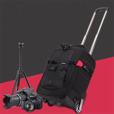 Fotobatoh, kufor, cestovná taška na kolieskach, čierna, 32 x 23 x 50 cm