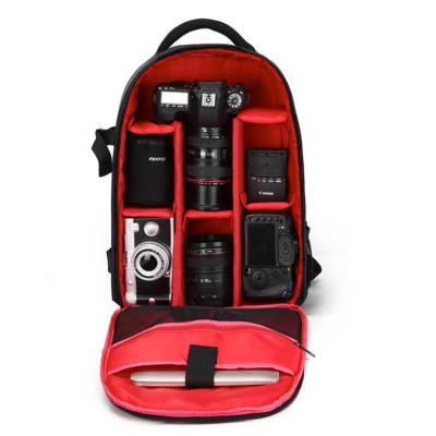 Multifunkčný vodotesný fialový batoh na fotoaparát a iné príslušenstvo, 30 x 19 x 43 cm