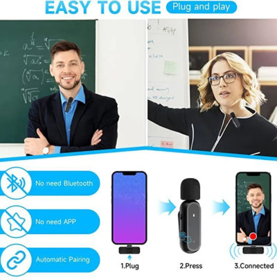 copy of K60 Bezdrátový klopový mkrofon pro telefon, USB-C