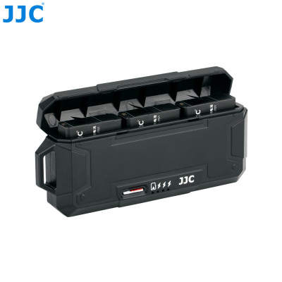 JJC Trojitá nabíječka baterií s funkcí čtečky karet Micro SD / TF, pro GoPro Hero 7, 6, 5 Black