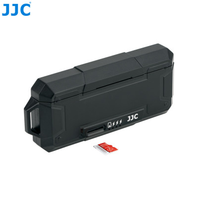JJC Trojitá nabíječka baterií s funkcí čtečky karet Micro SD / TF, pro GoPro Hero 7, 6, 5 Black