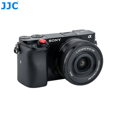 JJC SRB-NSBR Nalepovacie tlačidlo pre odskrutkovanú spúšť fotoaparátu, červené