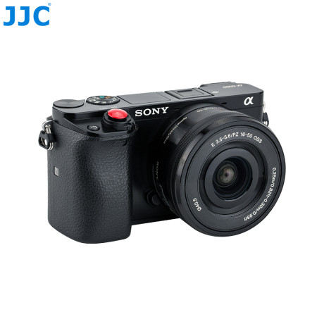 JJC SRB-NSBR Nalepovacie tlačidlo pre odskrutkovanú spúšť fotoaparátu, červené