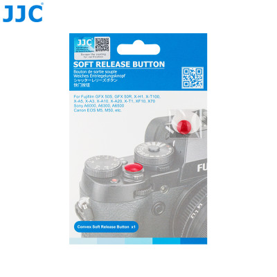 JJC SRB-NSBR Nalepovacie tlačidlo pre odskrutkovanú spúšť fotoaparátu, červené
