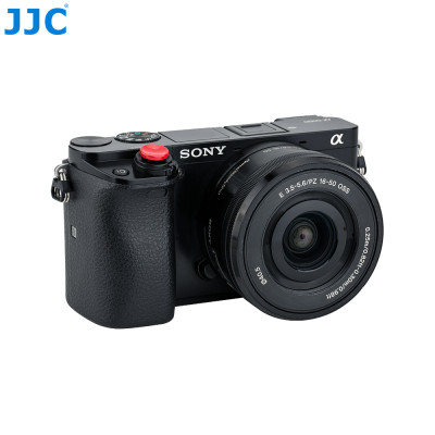 JJC SRB-NSCR Nalepovacie tlačidlo pre odskrutkovanú spúšť fotoaparátu, červené