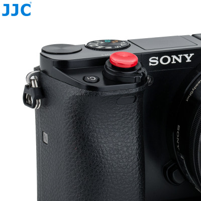 JJC SRB-NSCR Nalepovacie tlačidlo pre odskrutkovanú spúšť fotoaparátu, červené