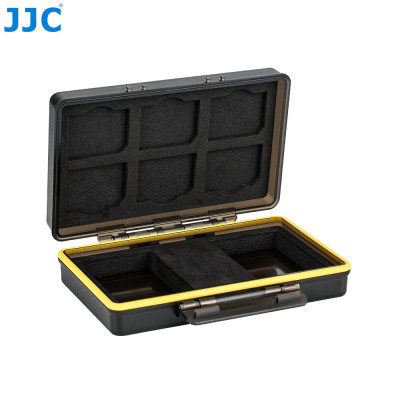 JJC BC-3LPE6   Plastový box na baterie Canon LP-E6/E6N x 2 + SD 6 x + čtečku