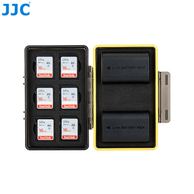 JJC BC-3LPE6   Plastový box na baterie Canon LP-E6/E6N x 2 + SD 6 x + čtečku