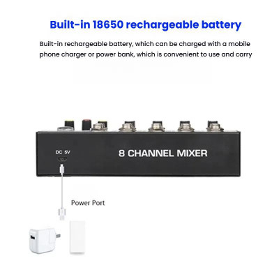 Mixážní pult Q48,  4 kanálový audio mixer