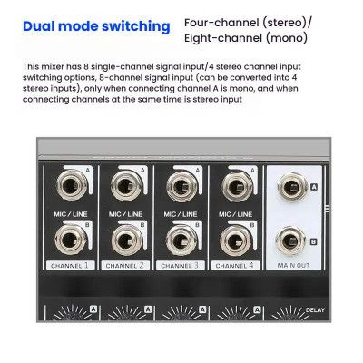 Mix pult Q48,  4 kanálový audio mixer