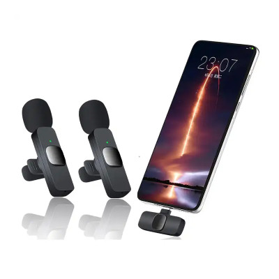 K10 - Bezdrátový klopový mikrofon ( 2 x mikrofon + 1 x přijímač ) pro telefony s USB-C