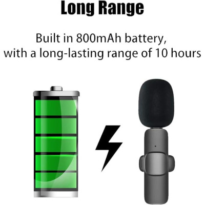 Bezdrátový klopový mikrofon pro Iphone Lightning ( 2 x mikrofon + 1 x přijímač )