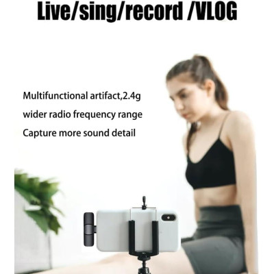 Bezdrátový klopový mikrofon pro Iphone Lightning ( 2 x mikrofon + 1 x přijímač )