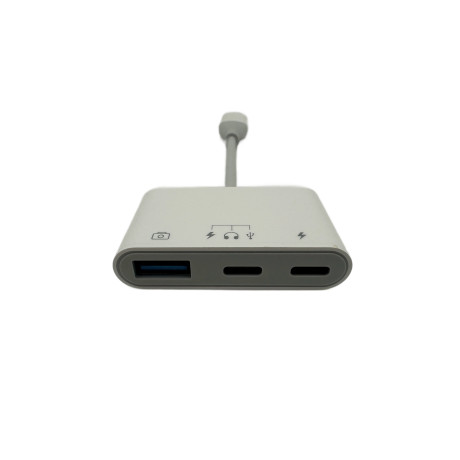 Kabelový adaptér s USB-C / Iphone ( Lightning ) na USB a 2 x USB-C. Dokovací statnice