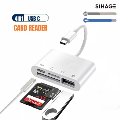 Čtečka paměťových karet, adaptér s USB-C na SD / TF / USB / USB-C nabíjení