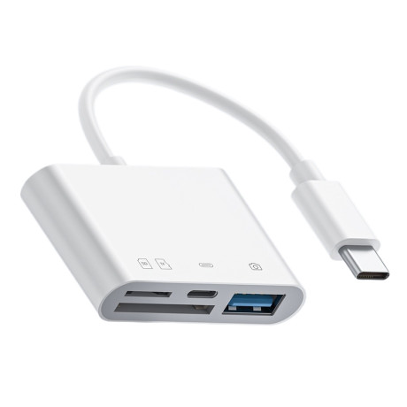 Čítačka pamäťových kariet, adaptér s USB-C na nabíjanie SD/TF/USB/USB-C