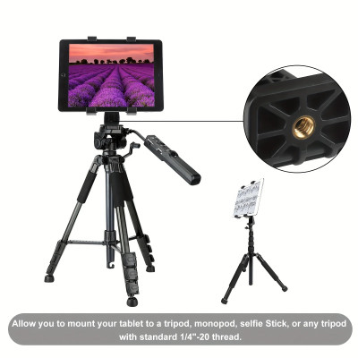 Nastaviteľný plastový držiak na tablety so skrutkou 1/4"