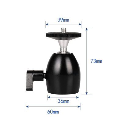 Kulová hlava s 1/4" šroubem a aretací, montáž na stativ  Q39