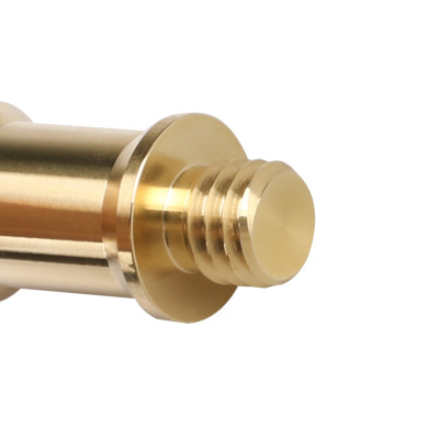 Kovový redukčný adaptér (koncovka) zlatý so závitom 1/4" na 3/8", 68 mm