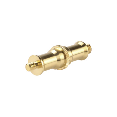 Kovový redukční adaptér zlatý se závitem 1/4" na 3/8", 68 mm