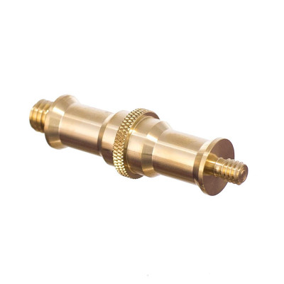 Kovový redukční adaptér zlatý se závitem 1/4" na 3/8", 68 mm