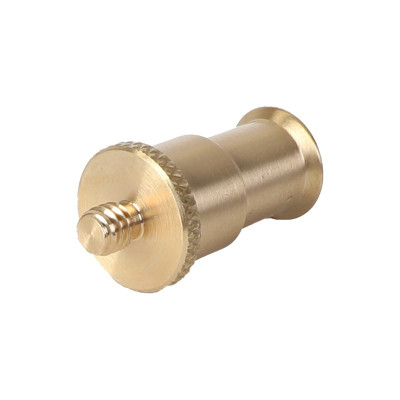 Spigot adaptér zlatý ze šroubu 1/4" na vnitřní závit 3/8", kolík 5/8", délka 30 mm