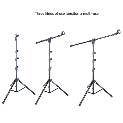 Kovový nastavitelný stojan na mikrofon, výška 0,6 - 1,7 m