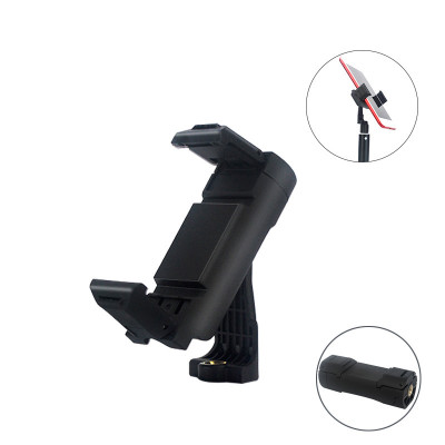 Univerzálny držiak na telefón ( klip ) pre statív, selfie tyč, s nožičkou čierny