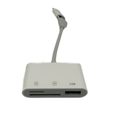 Čtečka karet, adaptér Lightning / Iphone a USB/C - SD / TF Card, USB ( data )