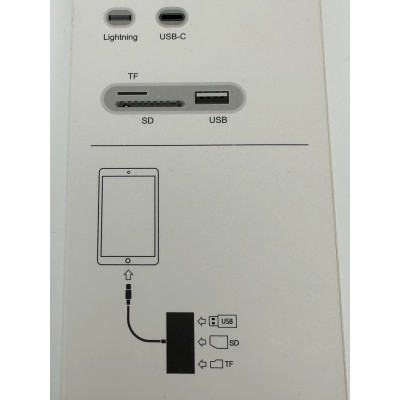 Čtečka karet, adaptér Lightning / Iphone a USB/C - SD / TF Card, USB ( data )