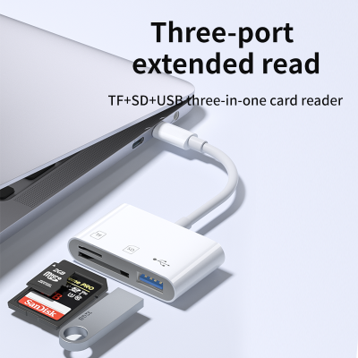 Čtečka karet, adaptér Lightning / Iphone a USB/C - SD / TF Card, USB ( data )