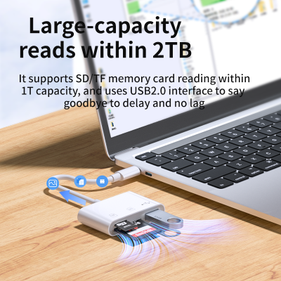 Čítačka kariet, Lightning / Iphone a USB/C adaptér - SD / TF karta, USB ( dáta )