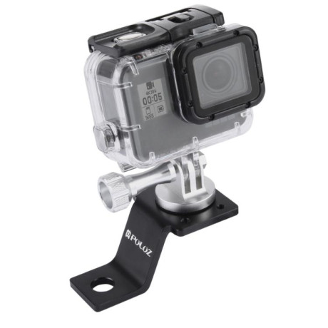 PULUZ pevný držák na motocykl z hliníkové slitiny s adaptérem a šroubem pro GoPro, Insta360, DJI a další akční kamery (zlatá)