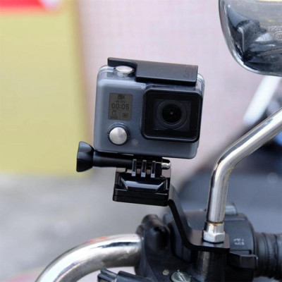Pevný držiak na motocykel z hliníkovej zliatiny PULUZ s adaptérom a skrutkou pre kamery GoPro, Insta360, DJI a iné akčné kamery