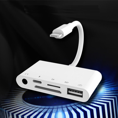 Čítačka pamäťových kariet, adaptér Lightning/Iphone - USB, Lightning, Jack 3, 5 mm, TF/SD karta