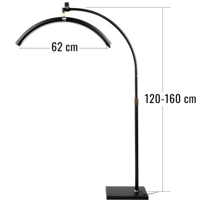 MITOYA LED MOON LIGHT 2700-5600K, kozmetická lampa na statíve [čierna]