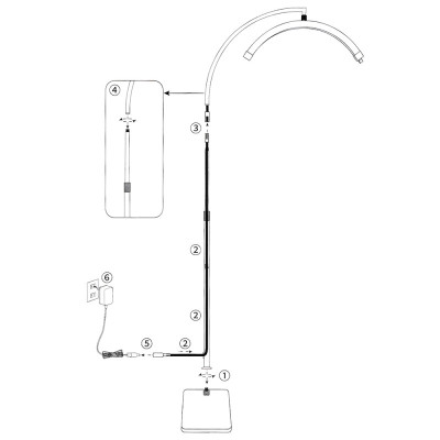 MITOYA LED MĚSÍČNÍ SVĚTLO 2700-5600K kosmetická lampa na stativu [Černá]