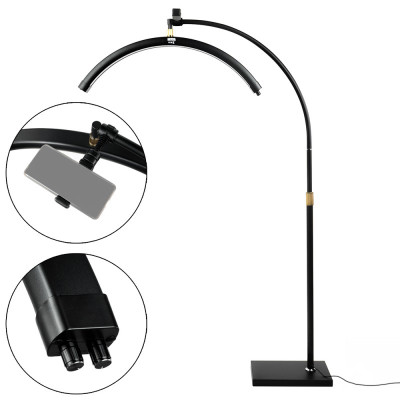 MITOYA LED MĚSÍČNÍ SVĚTLO 2700-5600K kosmetická lampa na stativu [Černá]