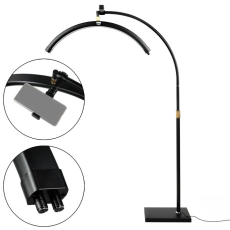 MITOYA LED MĚSÍČNÍ SVĚTLO 2700-5600K kosmetická lampa na stativu [Černá]