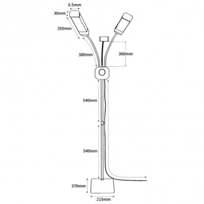 LED kozmetická lampa MITOYA LUMERA 3000-6000K na statíve [biela]