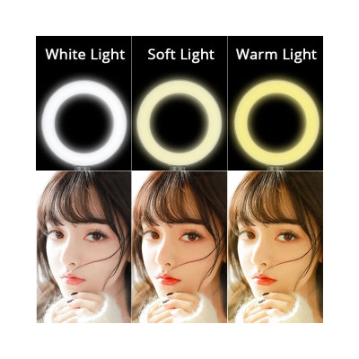 Set LED QX-260 12W circular lamp 26cm + tripod 180cm