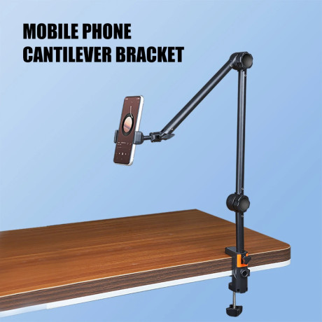 Holder, arm with table mount for microphone, phone, camera